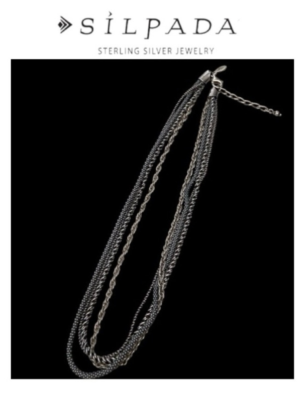 Silpada Sterling Silver Four Strand Multi-Chain Necklace with Extender
